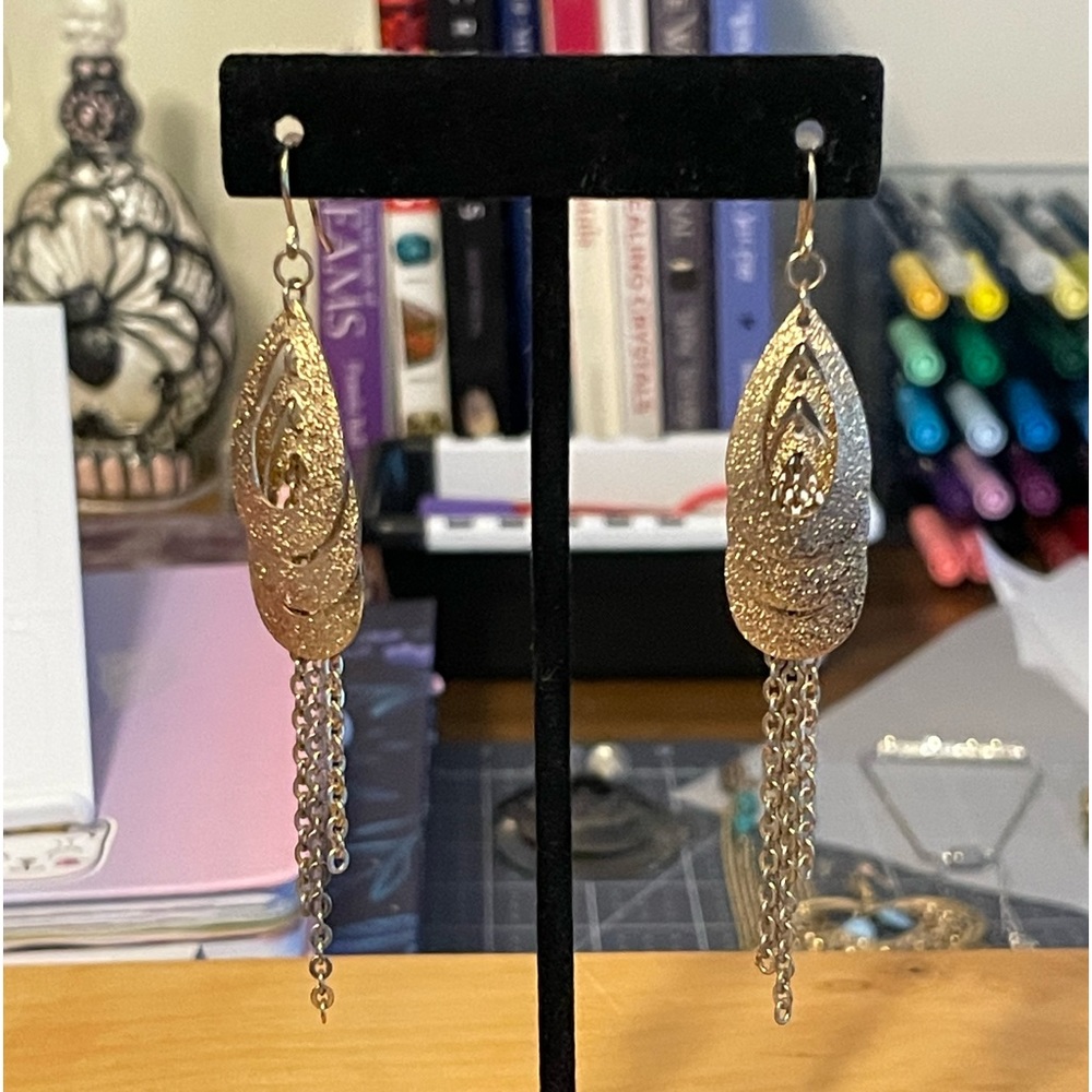 Gold-tone dangle earrings
